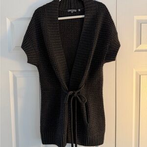 Vince Black Knit Tie-Front Cardigan